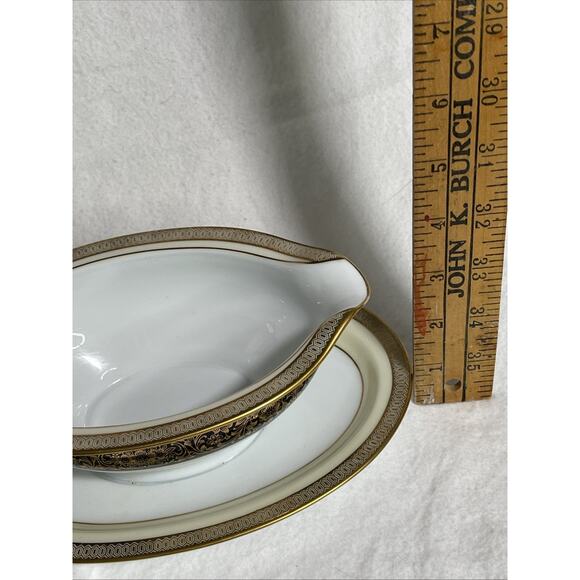 GRAVY BOAT WITH UNDERPLATE Noritake “Vienna” - Picture 6 of 7